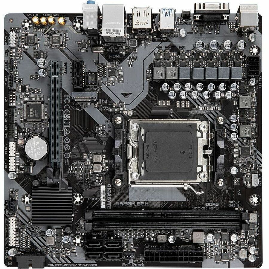Gigabyte Ultra Durable A620M S2H Desktop Motherboard - AMD A620 Chipset - Socket AM5 - Micro ATX — A620M-S2H