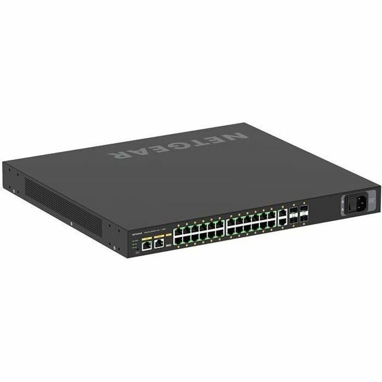 Netgear AV Line M4250-26G4XF-PoE+ 24x1G PoE+ 480W 2x1G and 4xSFP+ Managed Switch — GSM4230PX-TAANAS