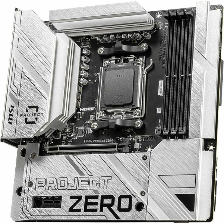 MSI B650M PROJECT ZERO Gaming Desktop Motherboard - AMD B650 Chipset - Socket AM5 - Micro ATX — B650MPZERO