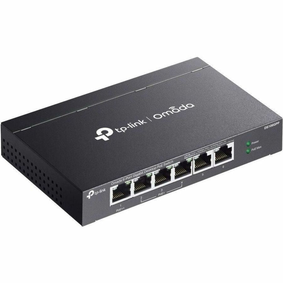 TP-Link Omada 6-Port Gigabit Desktop Switch with 3-Port PoE+ and 1-Port PoE++ — DS106GPP