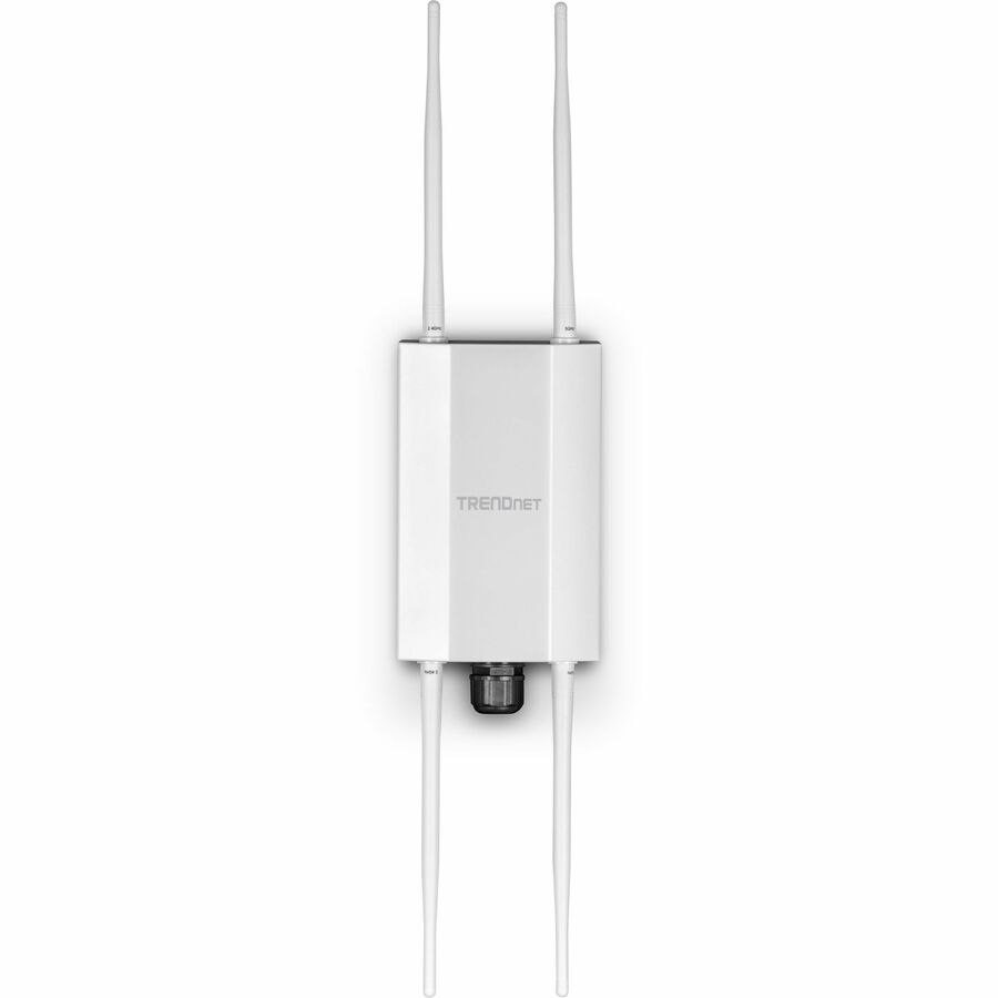 TRENDnet 5 dBi Wi-Fi 6 AX1800 Outdoor PoE+ Omni Directional Access Point, TEW-941APBO, Point-to-Point and Point-to-Multi-Point Bridge, IP67 Weather Rated Housing, PoE+ Powered, White