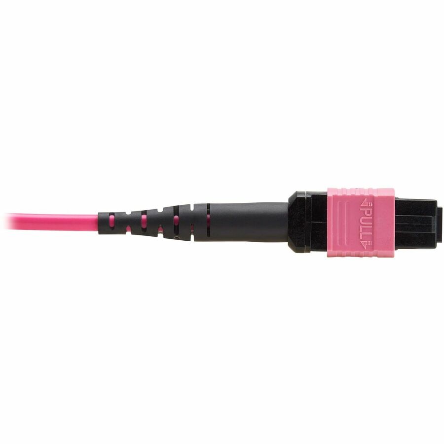 Eaton Tripp Lite Series 100G Multimode 50/125 OM4 Fiber Optic Cable (12F MTP/MPO-PC F/F), OFNP, Magenta, 1 m (3.3 ft.), TAA — N845B-01M-12MTA