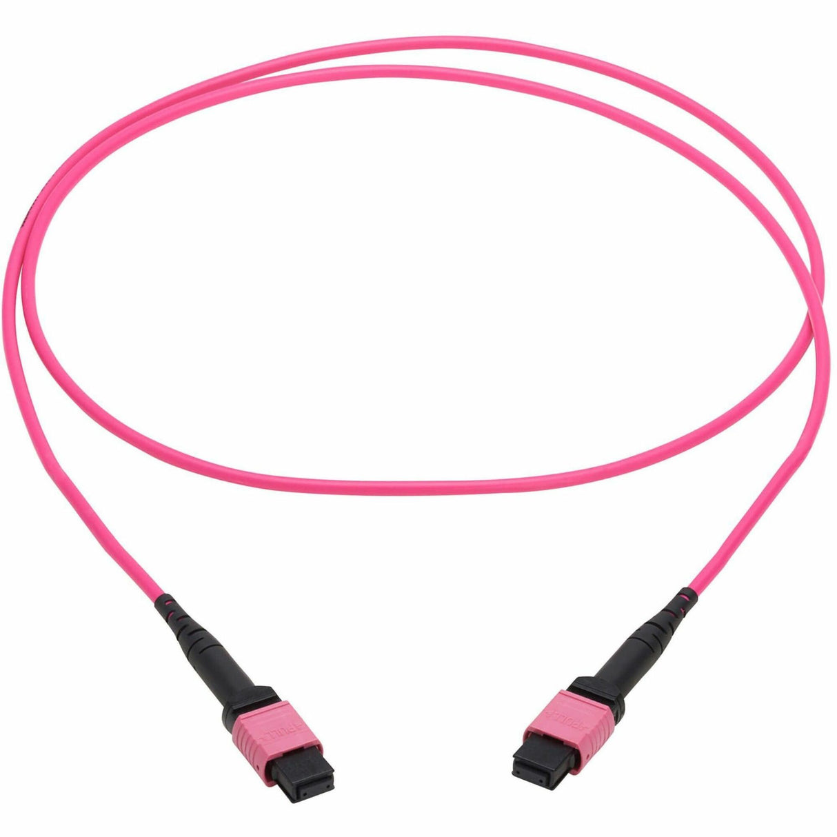 Eaton Tripp Lite Series 100G Multimode 50/125 OM4 Fiber Optic Cable (12F MTP/MPO-PC F/F), OFNP, Magenta, 2 m (6.6 ft.), TAA — N845B-02M-12MTA