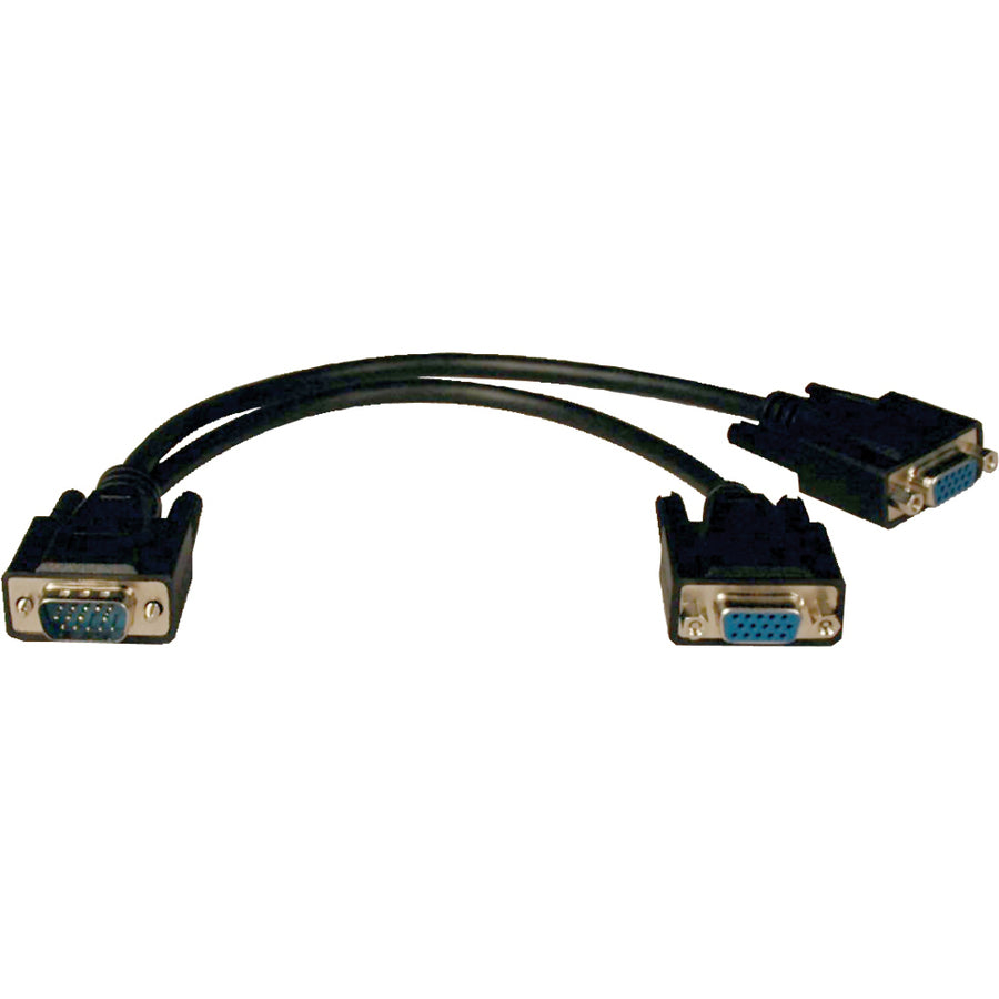 Tripp Lite by Eaton VGA Monitor Y Splitter Cable (HD15 M/2xF), 1 ft. (0.31 m) — P516-001