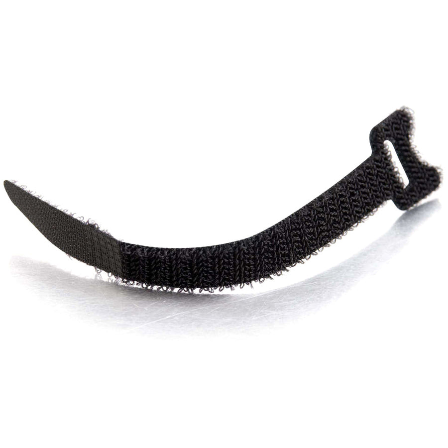 C2G 6in Hook and Loop Cable Management Wraps Multipack (12 pack) - Black Cable Wraps — 29858