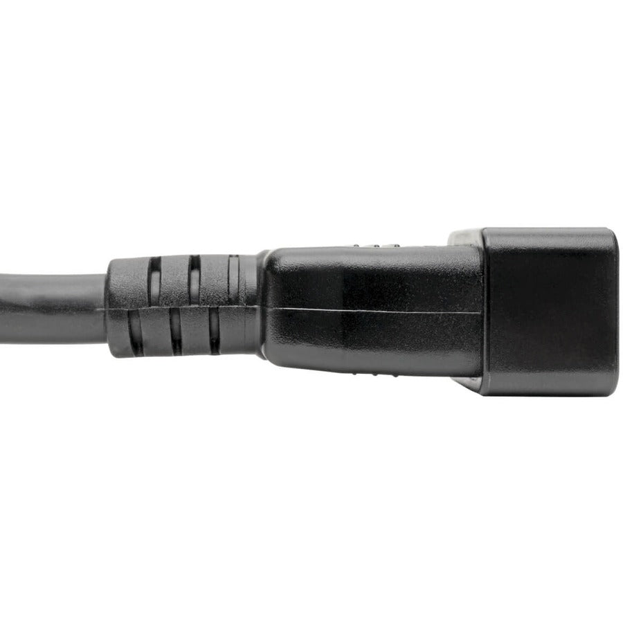 Eaton Tripp Lite Series C20 to C13 Power Cord for Computer - Heavy-Duty, 15A, 100-250V, 14 AWG, 7 ft. (2.13 m), Black — P032-007