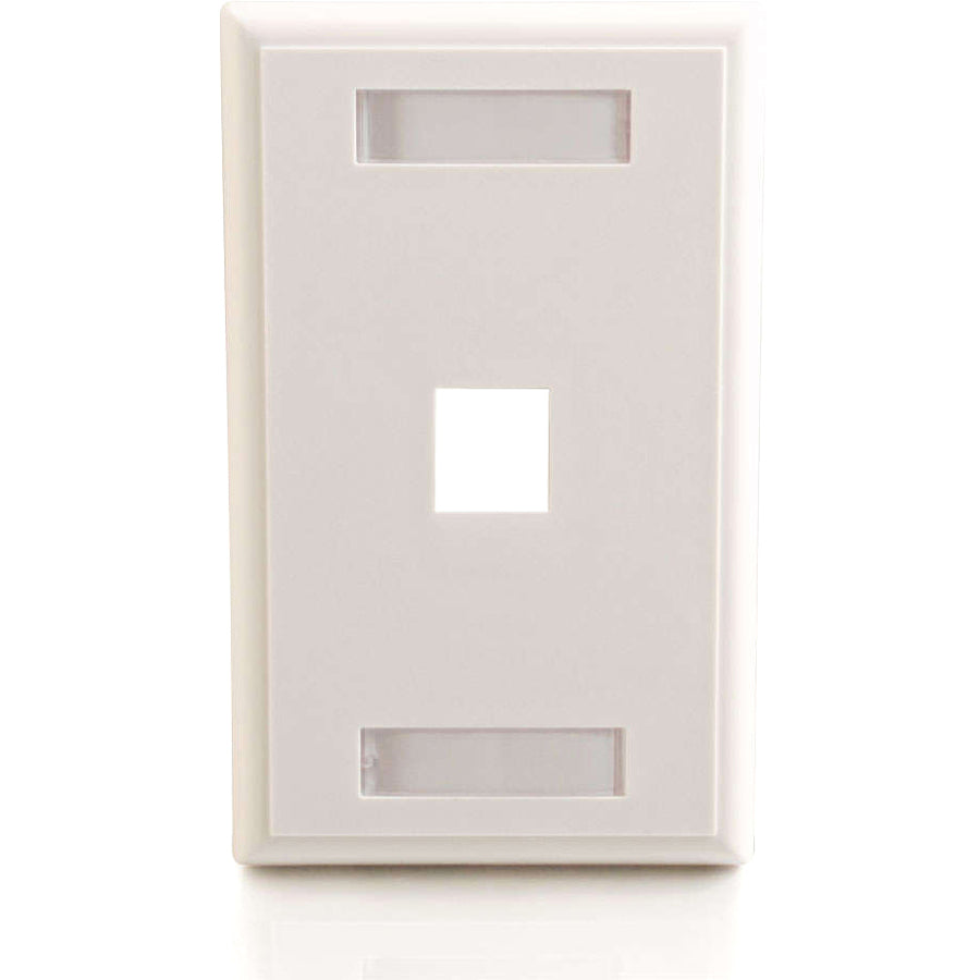 C2G 1-Port Single Gang Multimedia Keystone Wall Plate - White — 03410