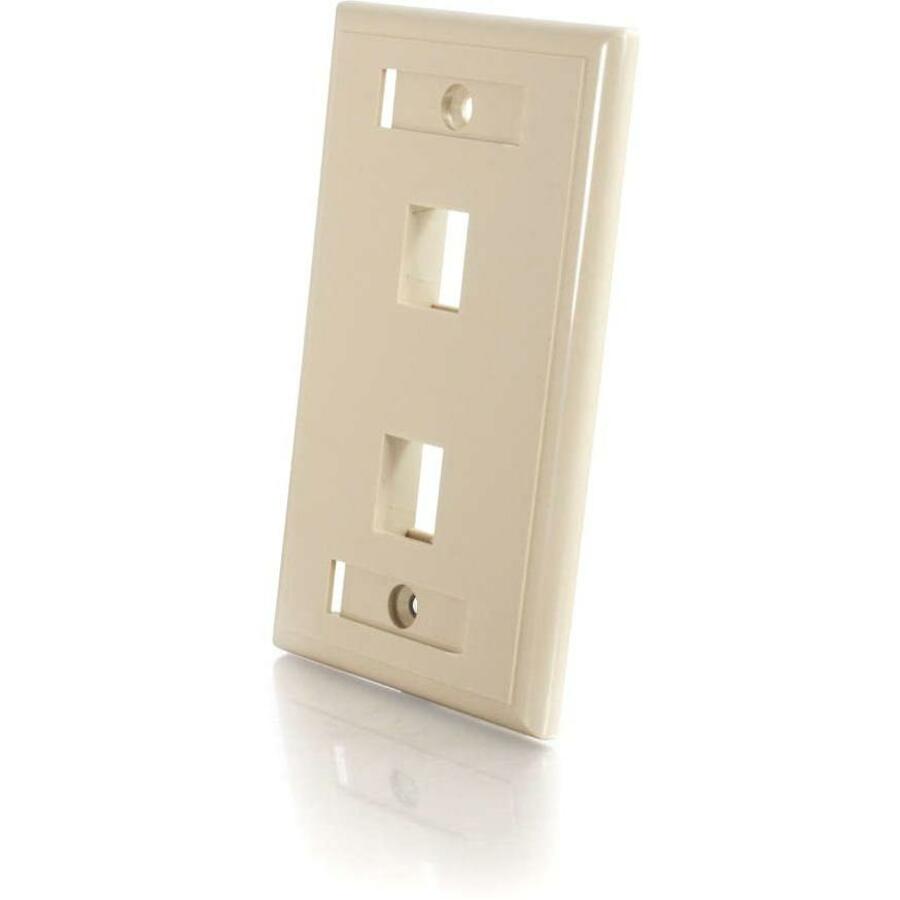 C2G 2-Port Single Gang Multimedia Keystone Wall Plate - Ivory — 03711