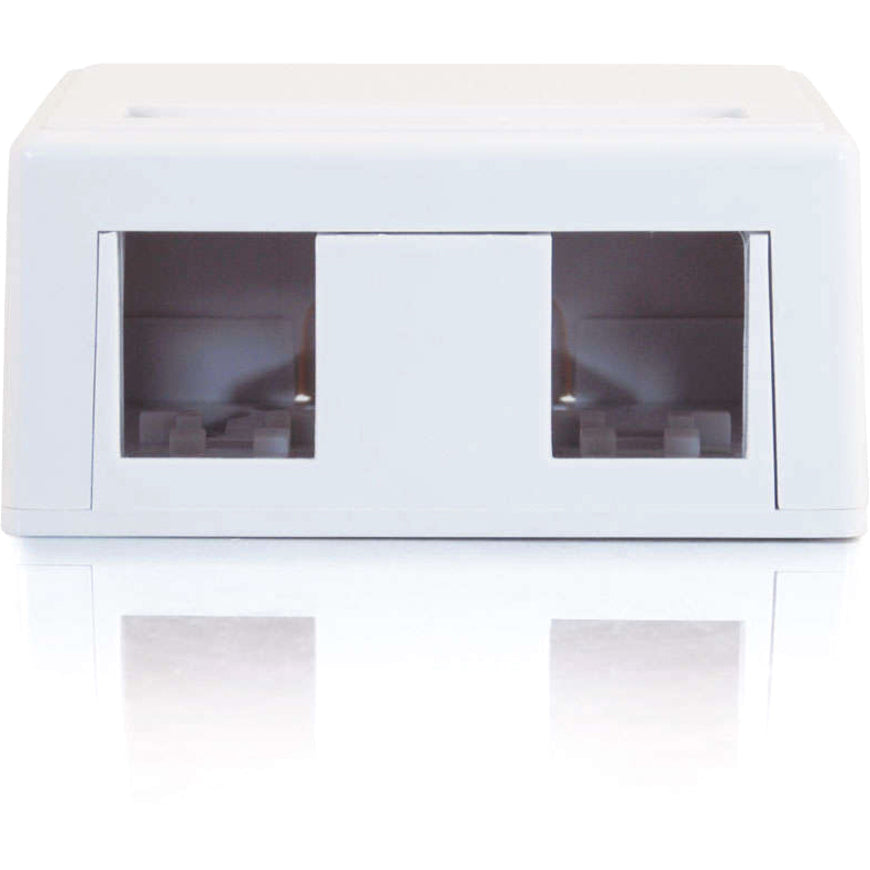 C2G 2-Port Keystone Jack Surface Mount Box - White — 03833