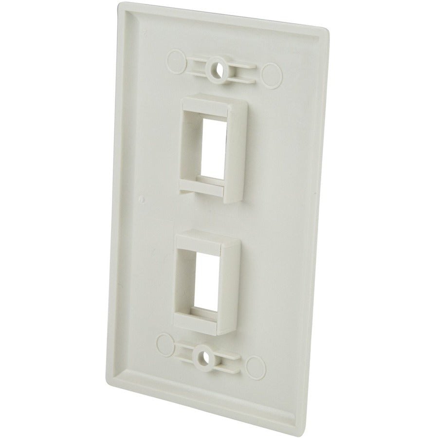 StarTech.com Dual Outlet RJ45 Universal Wall Plate White — PLATE2WH