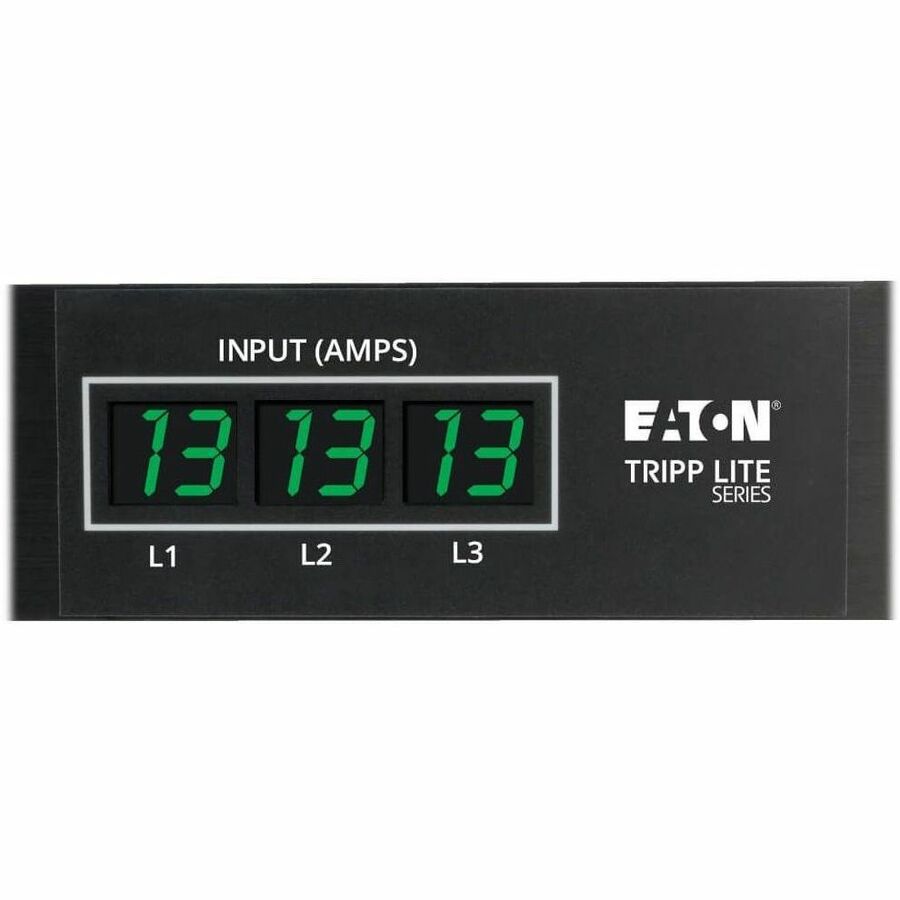 Eaton Tripp Lite Series 3-Phase Local Metered PDU, 8.6 kW, 45 208V outlets (36 C13, 9 C19), 6 ft. (1.83 m) NEMA L21-30P Input connection, TAA Compliant — PDU3MV6L2130A