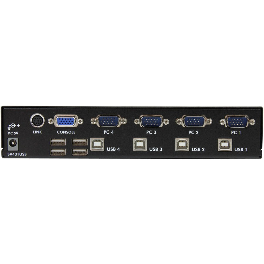 StarTech.com StarView SV431USB - KVM switch - USB - 4 ports - 1 local user - USB - 1U — SV431USB