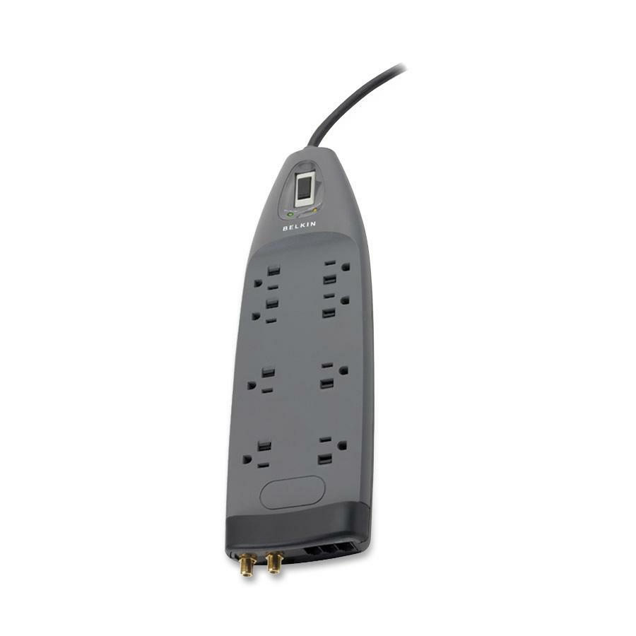 Belkin 8 Outlet Surge Protector with 6ft Power Cord for Home, Office, Travel, Computer Desktop - Black - 3550 Joules — BE108230-06