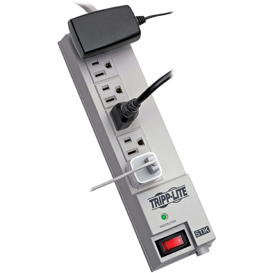 Eaton Tripp Lite Series Protect It! Surge Protector with 6 Right-Angle Outlets, 6 ft. (1.83 m) Cord, 540 Joules, Diagnostic LED — SPIKESTIK
