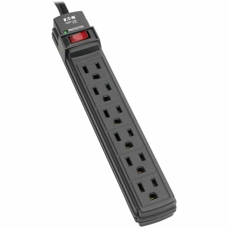 Eaton Tripp Lite Series Protect It! 6-Outlet Surge Protector, 6 ft. Cord, 360 Joules, Diagnostic LED, Black Housing — TLP6B