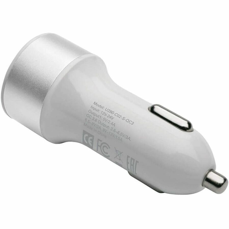 Eaton Tripp Lite Series Dual-Port USB Car Charger for Tablets and Cell Phones with Qualcomm Quick Charge 3.0 Technology — U280-C02-S-QC3