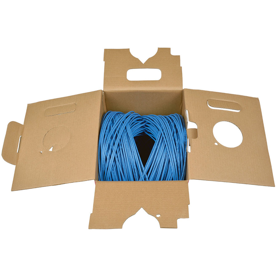 Eaton Tripp Lite Series Cat5e 350 MHz Solid Core Plenum-Rated (UTP) PVC Bulk Ethernet Cable - Blue, 1000 ft. (304.8 m) — N024-01K-BL