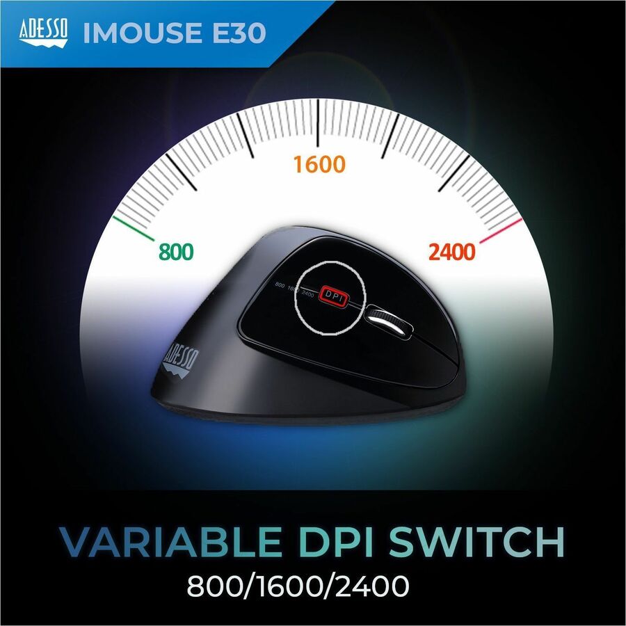 Adesso 2.4 GHz Wireless Vertical Programmable Mouse — iMouse E30