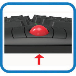 Adesso Tru-Form Media 3150 - 2.4 GHz Wireless Ergo Trackball Keyboard — WKB-3150UB