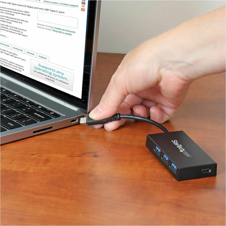 StarTech.com USB C Hub? 4 Port USB-C to USB-A (3x) and USB-C (1x)? Bus Powered USB Hub? USB Type C Hub? Port Expander — HB30C3A1CFB