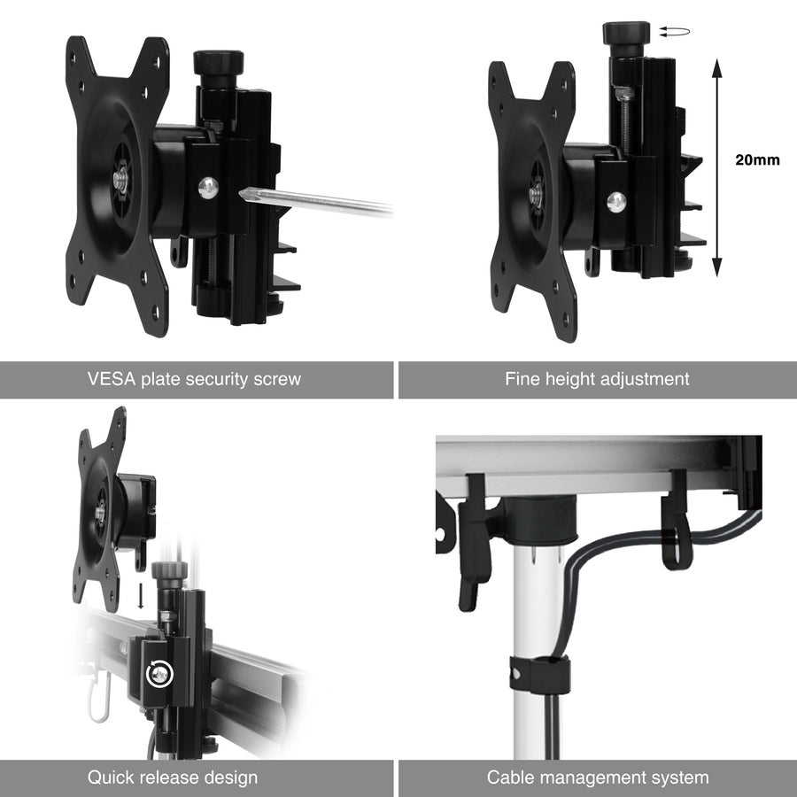SIIG Easy-Adjust Dual Monitor Desk Stand - 13" to 27" — CE-MT2011-S1