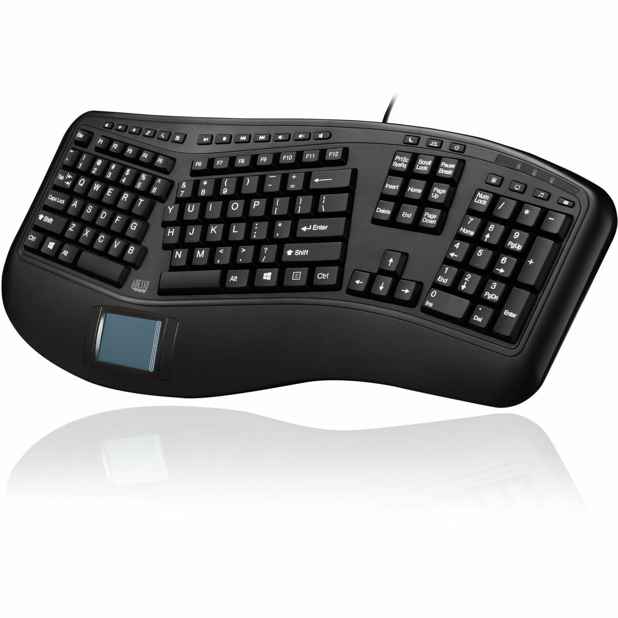 Adesso Tru-Form Ergonomic Touchpad Keyboard — AKB-450UB