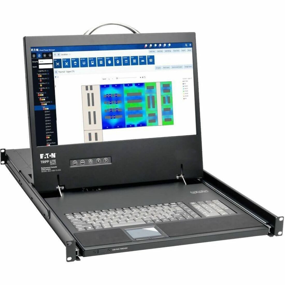 Eaton Tripp Lite Series 1U Rack-Mount Console with 19 in. LCD, 1920 x 1080 (1080p), DVI or VGA Video, TAA — B021-000-19-HD2
