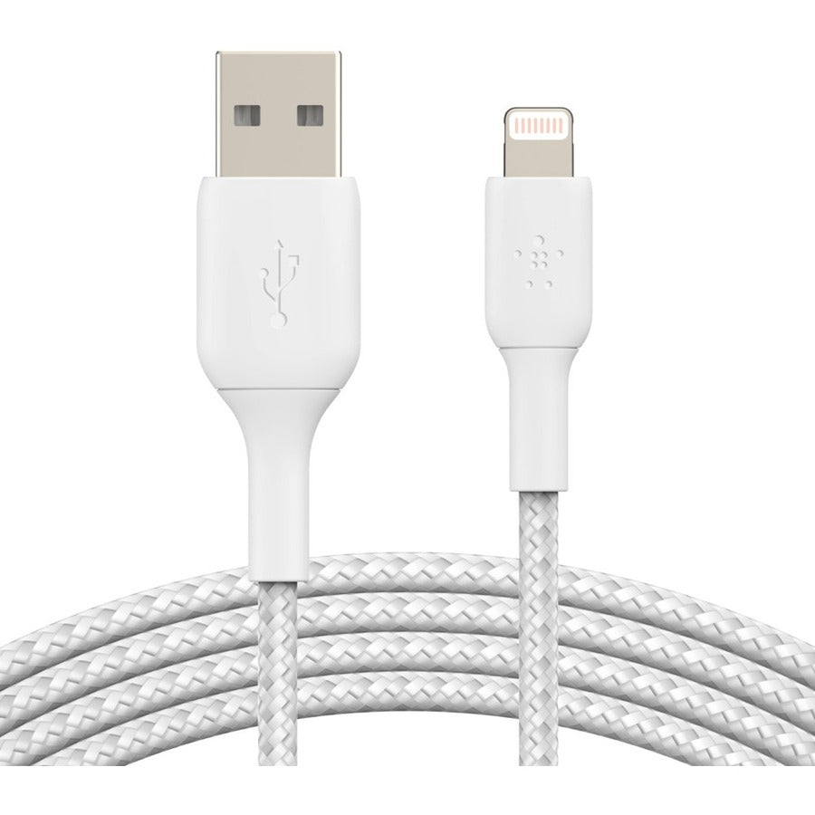 Belkin Braided Lightning to USB-A Cable (1m / 3.3ft, White) — CAA002bt1MWH