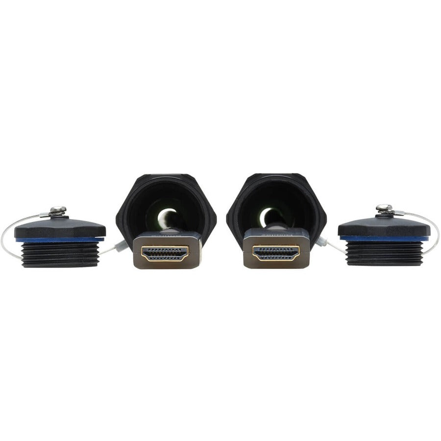 Eaton Tripp Lite Series High-Speed Armored HDMI Fiber Active Optical Cable (AOC) with Hooded Connectors - 4K @ 60 Hz, HDR, IP68, M/M, Black, 50 m (164 ft.) — P568FA-50M-W