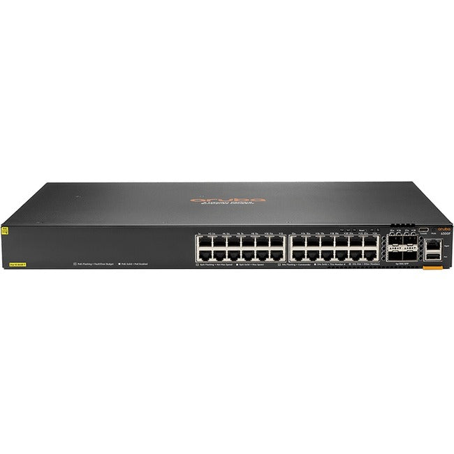 HPE 6300F 24-port 1GbE Class 4 PoE and 4-port SFP56 Switch — JL666A#ABA