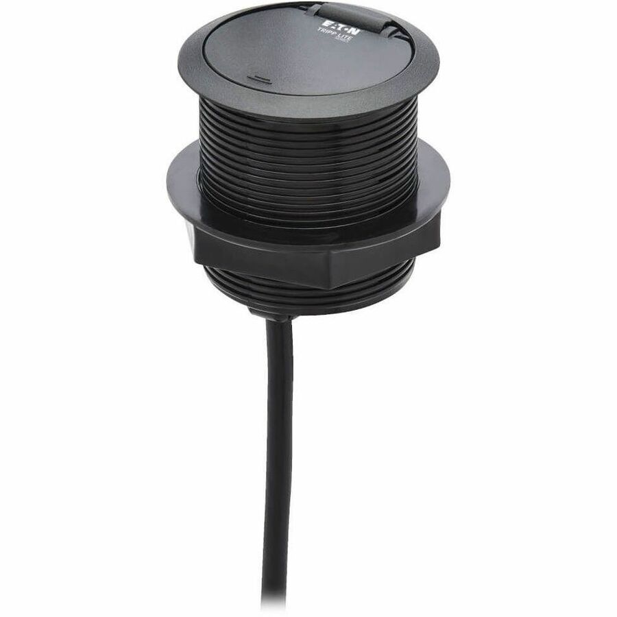 Eaton Tripp Lite Series Protect It! In-Desktop Power Grommet - NEMA 5-15P, 2x USB-A Charging, Surge Protection, 10 ft. Cord, Antimicrobial, Black — TLP12POAM
