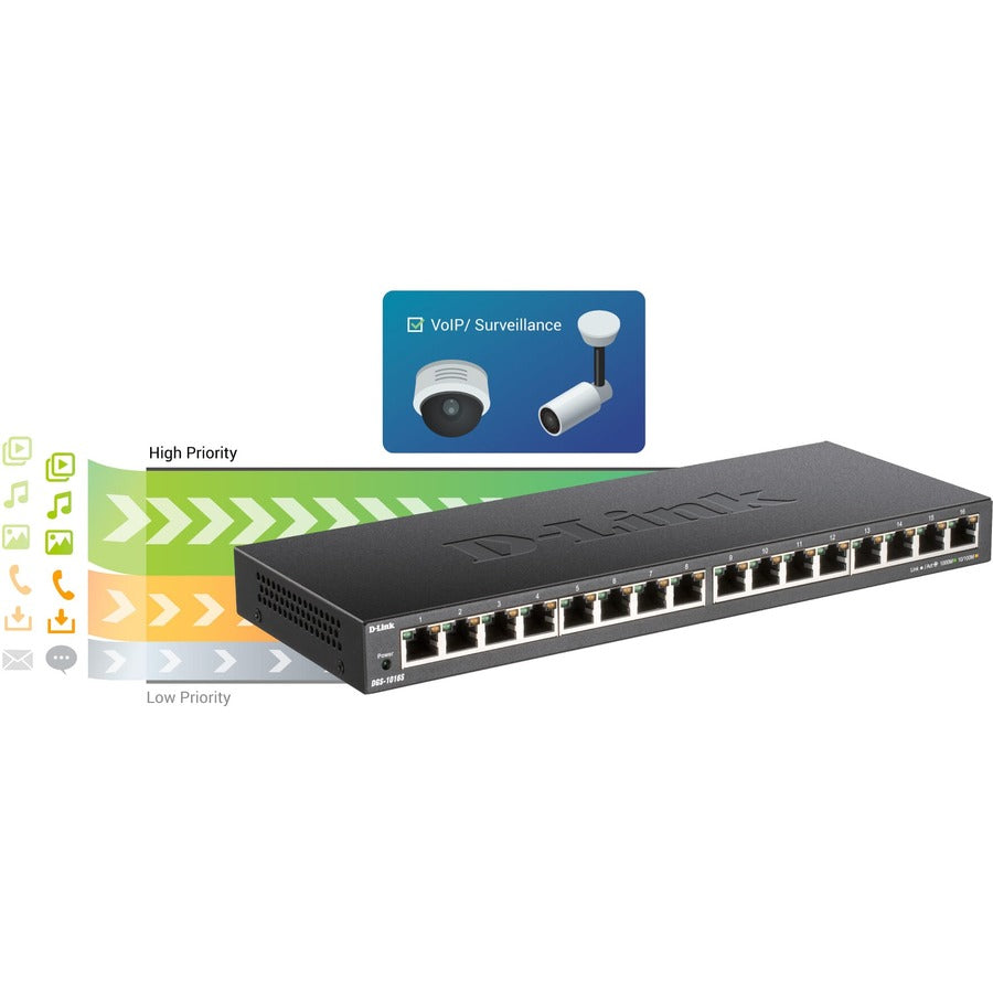 D-Link 16-Port Gigabit Desktop Switch — DGS-1016S