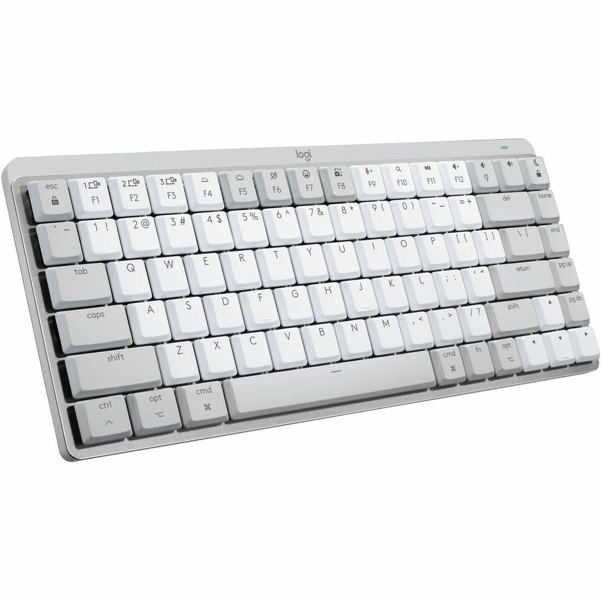 Logitech MX Mechanical Mini for Mac Wireless Illuminated Keyboard, Low-Profile Switches, Tactile Quiet Keys, Pale Gray — 920-010553