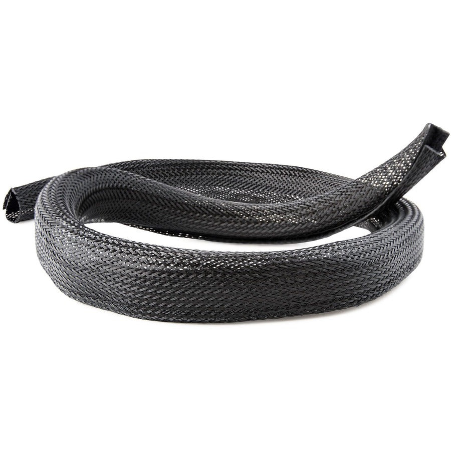 StarTech.com 10ft (3m) Cable Management Sleeve, Braided Mesh Wire Wraps/Floor Cable Covers, Computer Cable Manager/Cord Concealer — WKSTNCMFLX