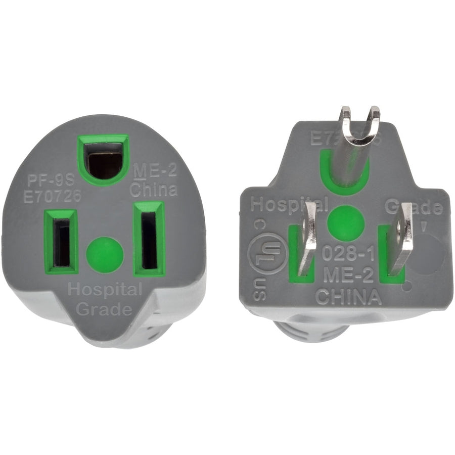 Eaton Tripp Lite Series Hospital-Grade Extension Cord, NEMA 5-15P to NEMA 5-15R - Green Dot, 15A, 125V, 14 AWG, 6 ft. (1.83 m), Gray — P024-006-GY-HG