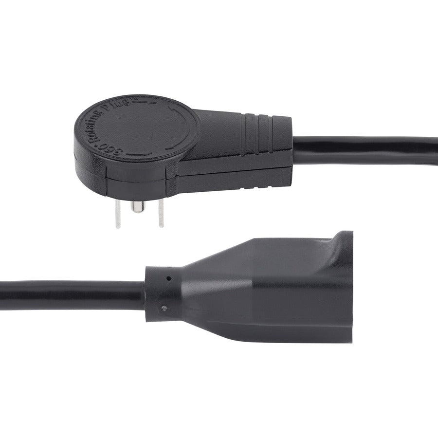 StarTech.com 3ft Power Extension Cord, Rotating Flat Plug Extension Cord, NEMA 5-15P to NEMA 5-15R Cable, 16 AWG, 125V/15A — RTPAC1013