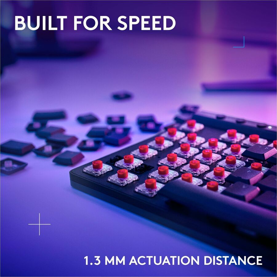 Logitech G515 LIGHTSPEED TKL Low Profile Wireless Gaming Keyboard, LIGHTSYNC RGB, Thin Tenkeyless Design, PBT Keycaps, Linear (Red) Mechanical Switches, Black — 920-012536