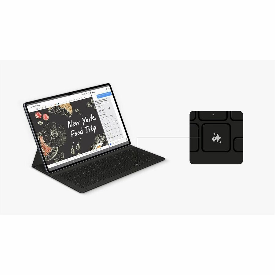 Samsung Keyboard/Cover Case (Book Fold) Samsung Galaxy Tab S10 Ultra, Galaxy Tab S9 Ultra Tablet - Black — EF-DX920UBEGUJ