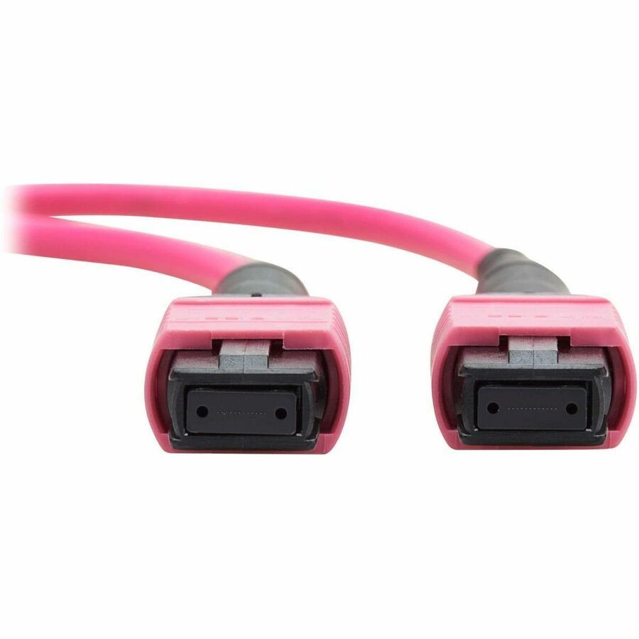 Eaton Tripp Lite Series 100G Multimode 50/125 OM4 Fiber Optic Cable (12F MPO/MPO-PC F/F), Type-B Polarity, OFNP, Magenta, 4 m (13.1 ft.), TAA — N845B-04M-12MTA