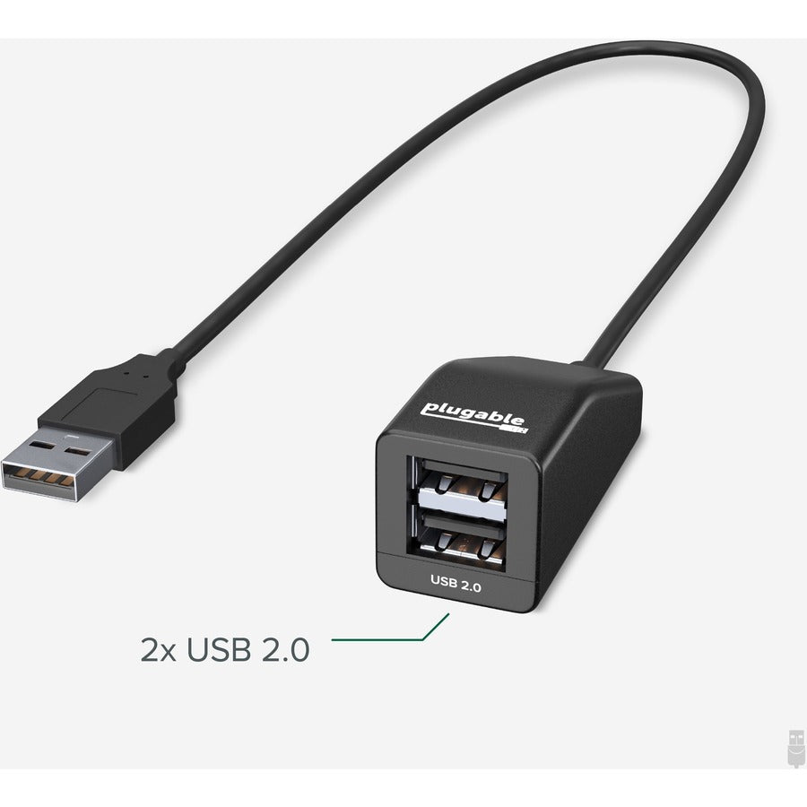 Plugable USB 2.0 2-Port High Speed Ultra Compact Hub Splitter — USB2-2PORT