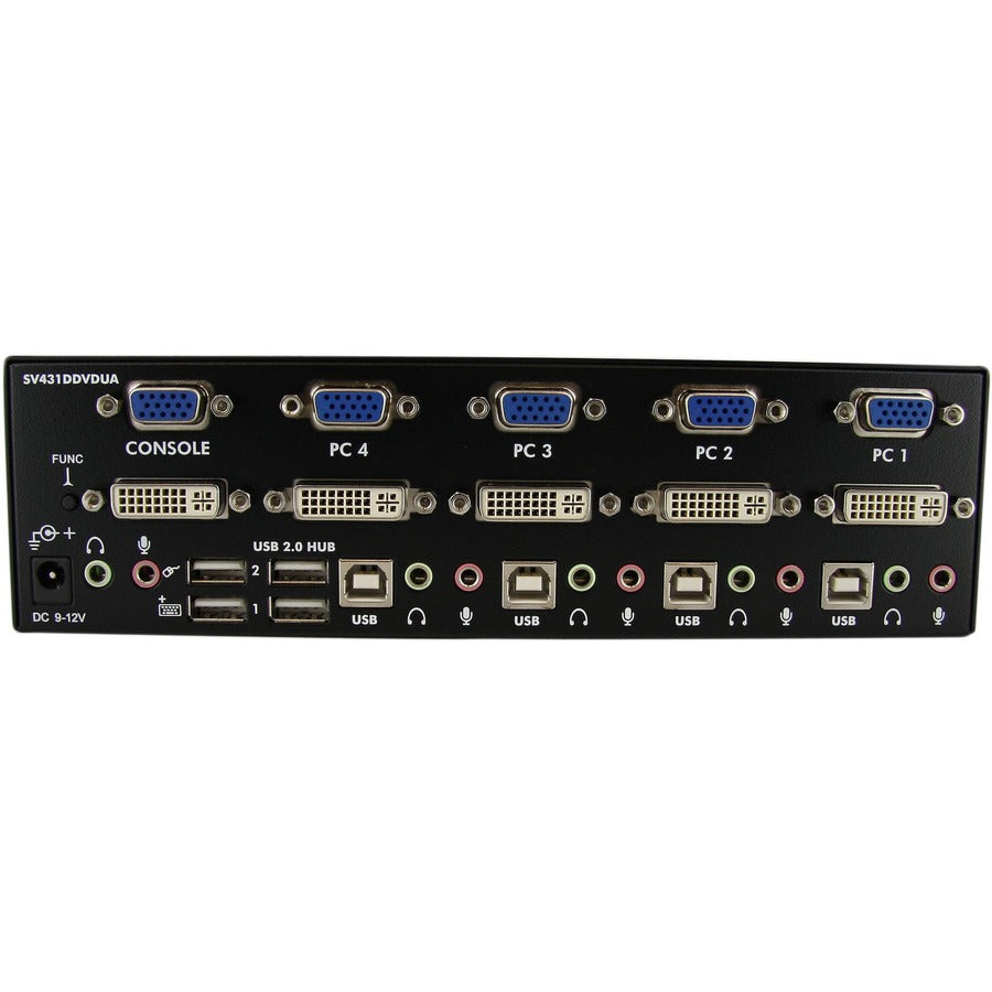 StarTech.com 4 Port DVI VGA Dual Monitor KVM Switch with Audio & USB Hub — SV431DDVDUA