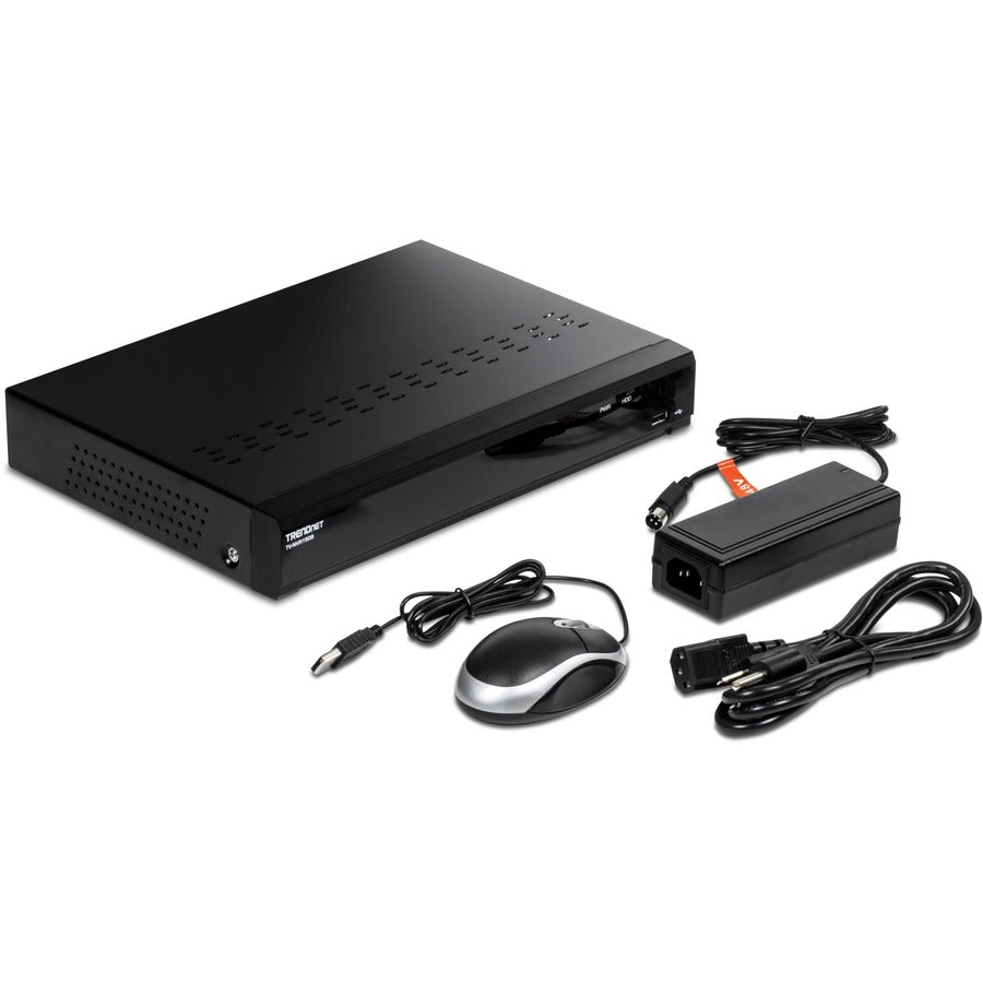 TRENDnet 8-Channel UHD PoE NVR, H.264/H.265 4K (8MP), Up to 12TB Storage (HDD Not Included), Supports one 4K Camera Channel, 8 PoE ports, 80W PoE Power Budget, Rackmount Design, 240fps, TV-NVR1508