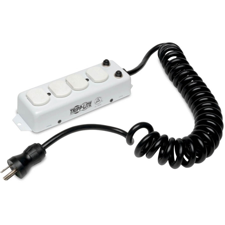 Eaton Tripp Lite Series Safe-IT UL 1363A Medical-Grade Power Strip for Patient-Care Vicinity, 4x Hospital-Grade Outlets, 3 ft. Coiled Cord — PS-410-HGOEMCC