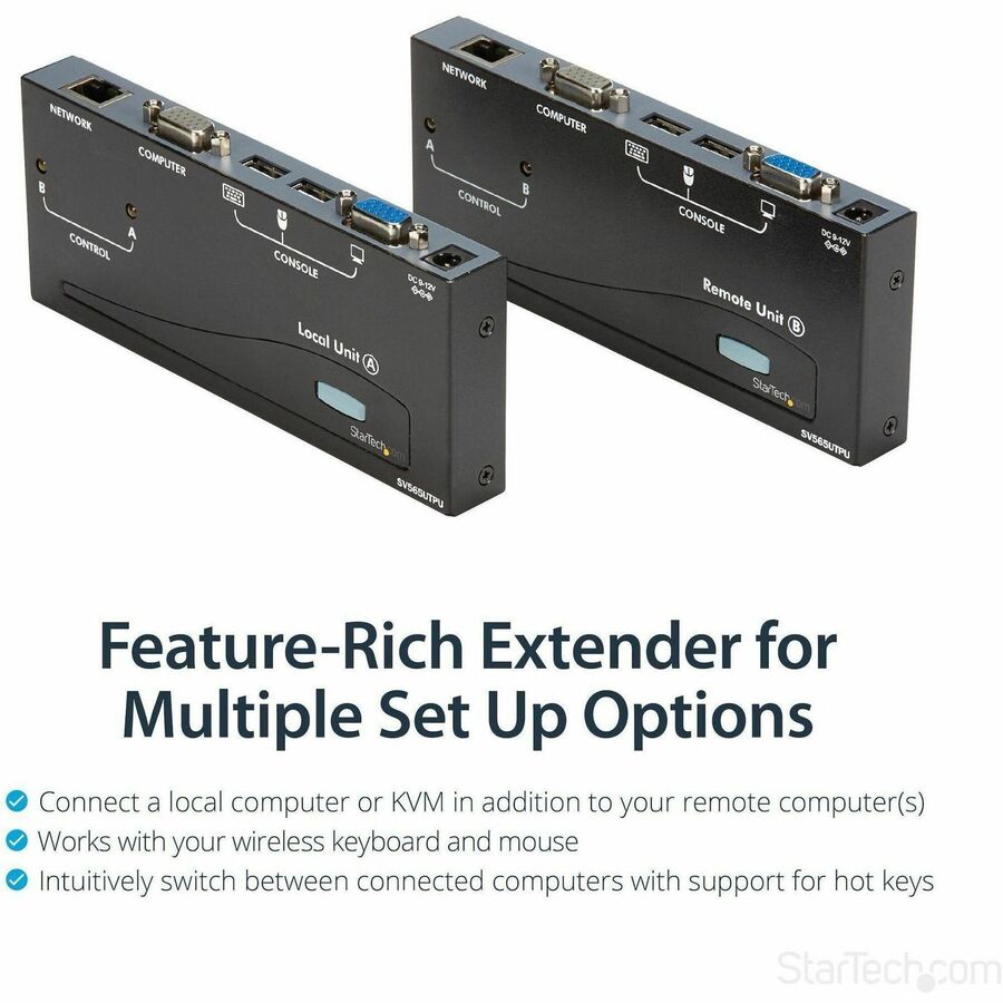 StarTech.com USB VGA KVM Console Extender over CAT5 UTP (500 ft) — SV565UTPU