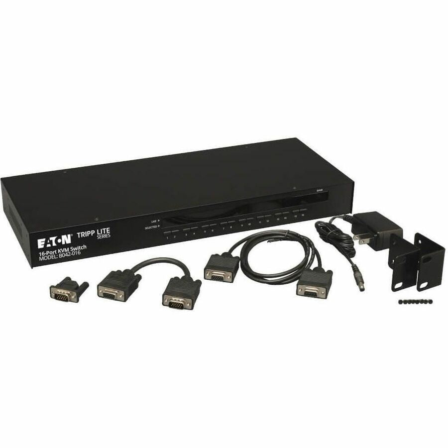 Eaton Tripp Lite Series 16-Port 1U Rack-Mount USB/PS2 KVM Switch with On-Screen Display — B042-016