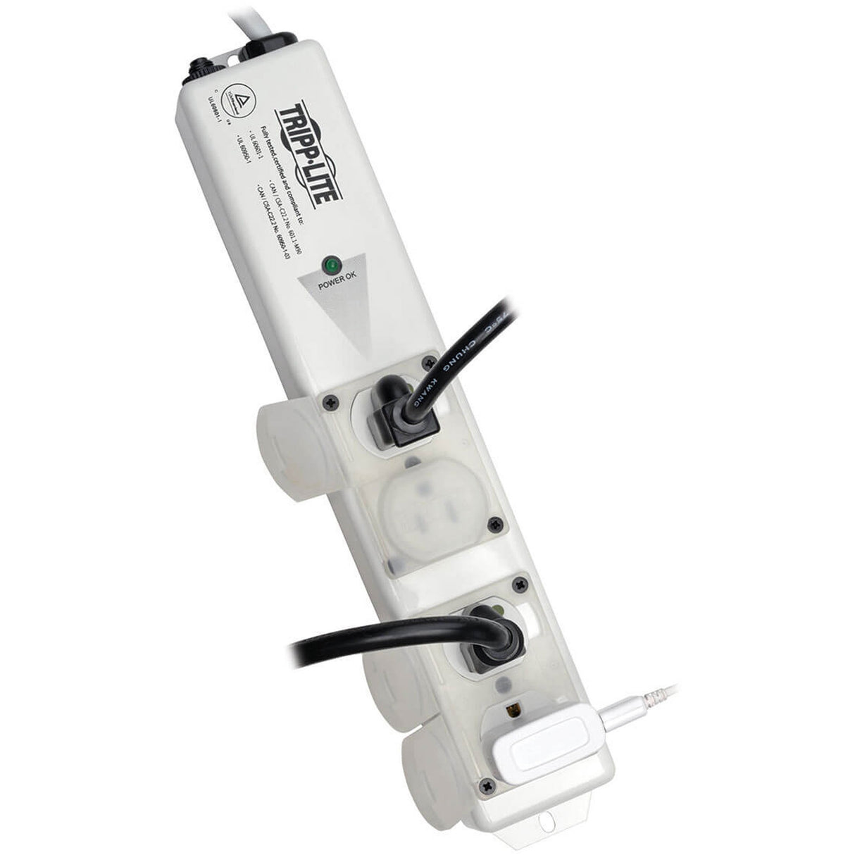 Eaton Tripp Lite Series Safe-IT UL 60601-1 Medical-Grade Power Strip for Patient-Care Vicinity, 4x 15A Hospital-Grade Outlets, Safety Covers, 6 ft. Cord — PS-406-HGULTRA
