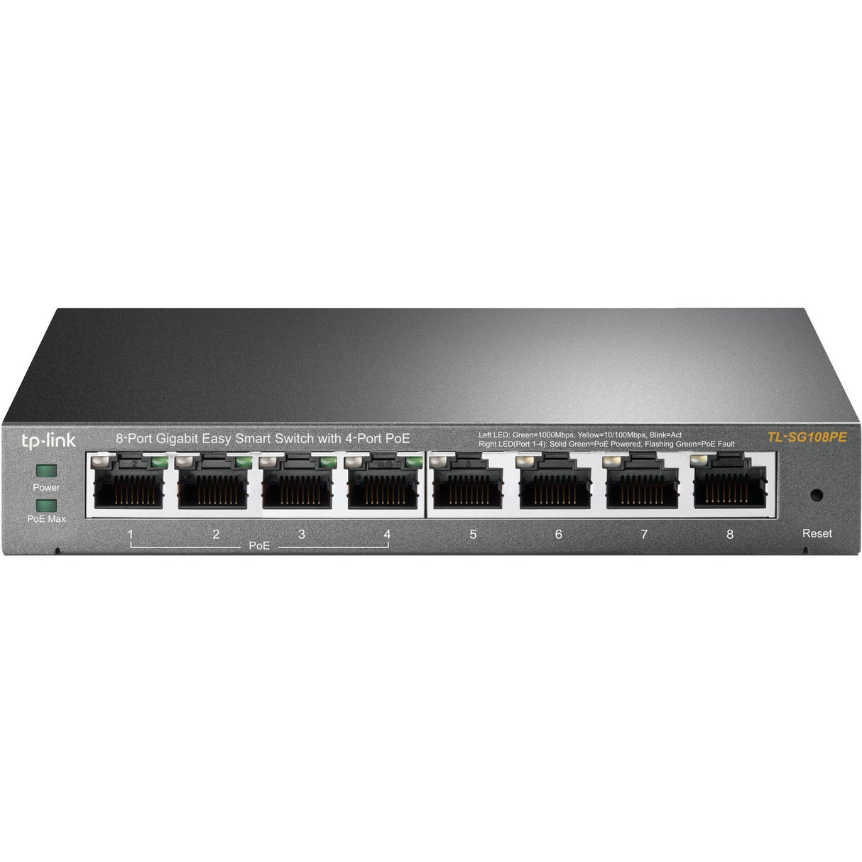 TP-Link TL-SG108PE - 8-Port Gigabit Easy Smart Switch with 4-Port PoE — TL-SG108PE
