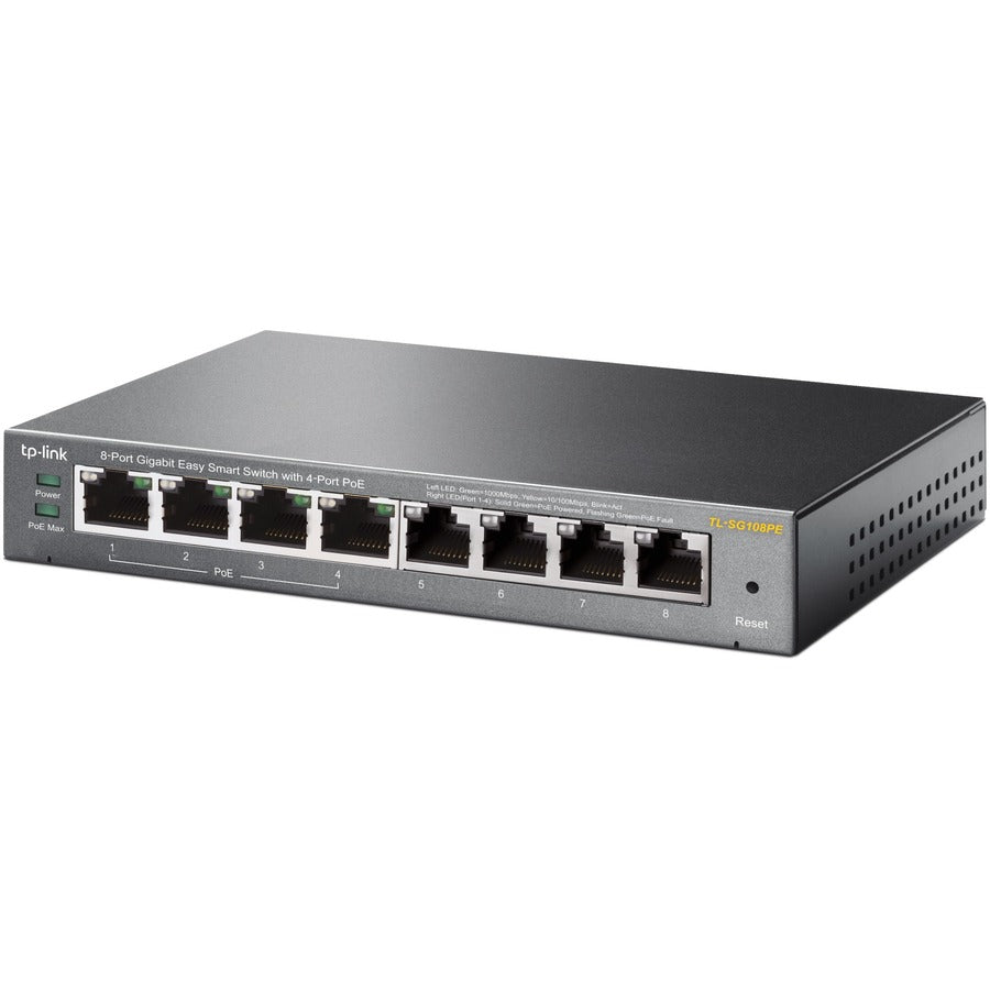 TP-Link TL-SG108PE - 8-Port Gigabit Easy Smart Switch with 4-Port PoE — TL-SG108PE