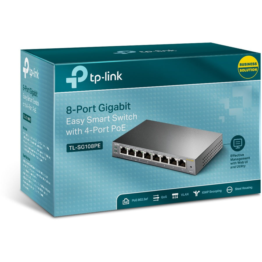 TP-Link TL-SG108PE - 8-Port Gigabit Easy Smart Switch with 4-Port PoE — TL-SG108PE