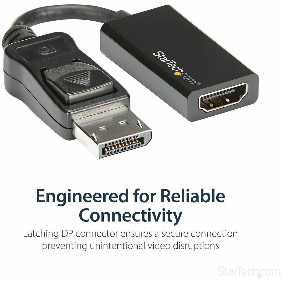 StarTech.com DisplayPort to HDMI Adapter, 4K 60Hz Active DP 1.4 to HDMI 2.0 Video Converter for Monitor/Display, Latching DP Connector — DP2HD4K60S